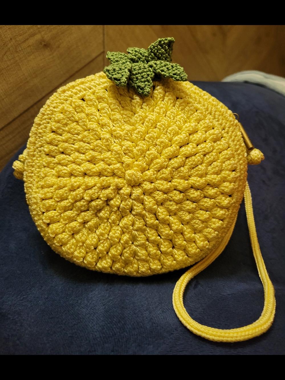 The Sak Pineapple Shaped Crossbody Bag with Green Leaf Accent
